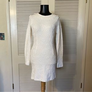 Vintage Textured Long Sleeve Dress